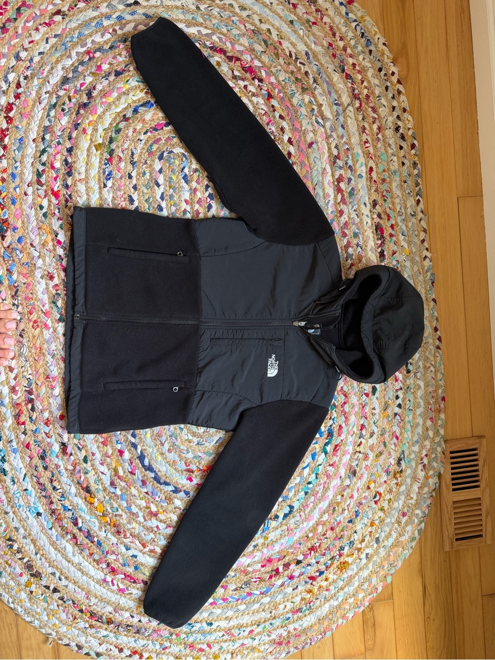 The North Face Black Denali Hooded Fleece Hybrid Jacket - Women